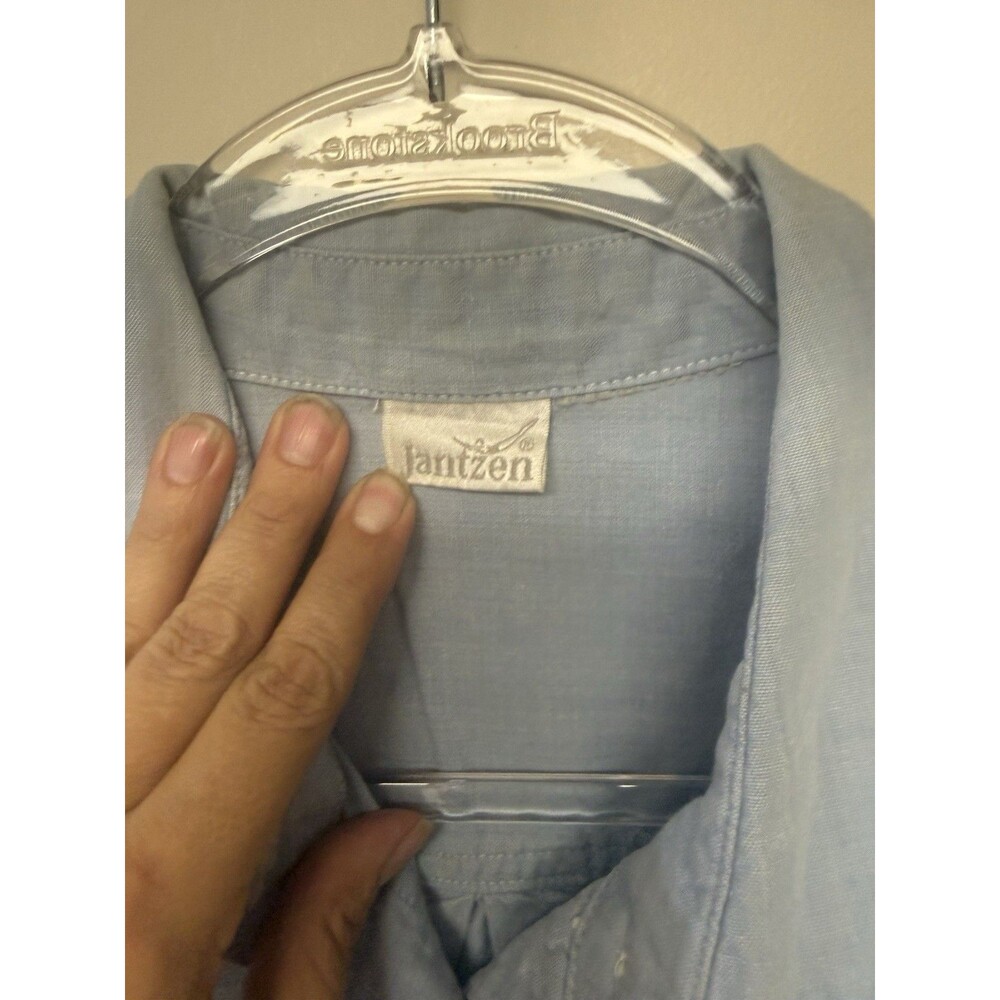 Duck Embroided Button Up Long Sleeve Cotton Rustic Cabin Cottagecore Hunt Read - Picture 3 of 8